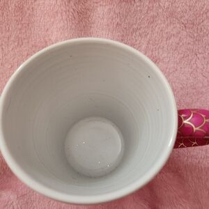 White and Pink Mug with Gold Accents/ Mermaid Theme
